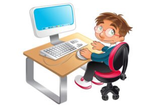 Cartoon-boy-at-computer
