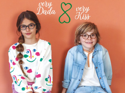 two children modelling very french gangsters very dada and very kiss glasses frames